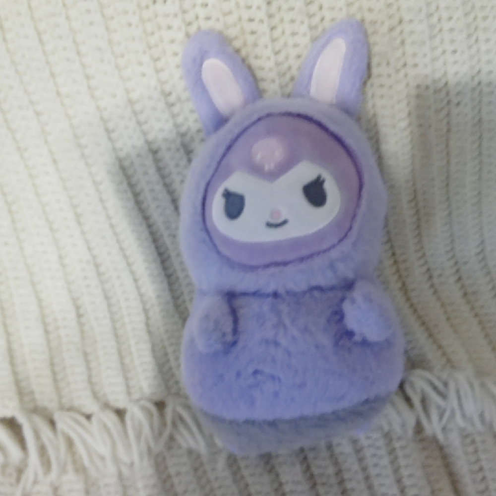 Purple Plush Bunny Toy for Small Pets